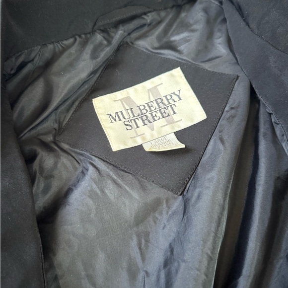 Vintage Mulberry Street Black Winter Jacket Size Large Drawstring Waist - Picture 4 of 7